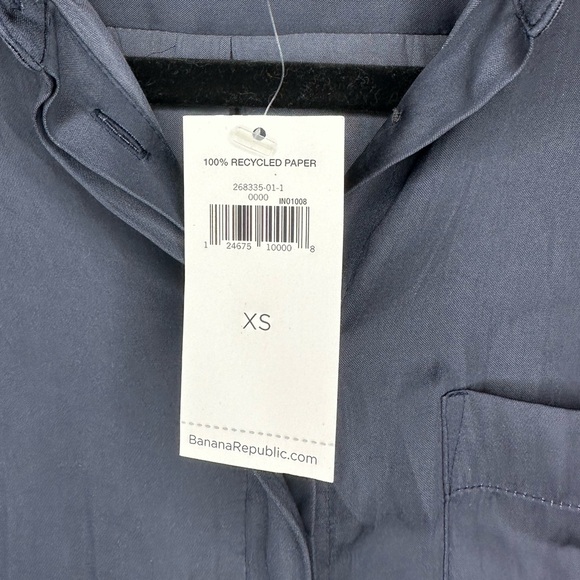 Banana Republic PARKER TUNIC-FIT TIE-CUFF SATIN SHIRT - Picture 5 of 7